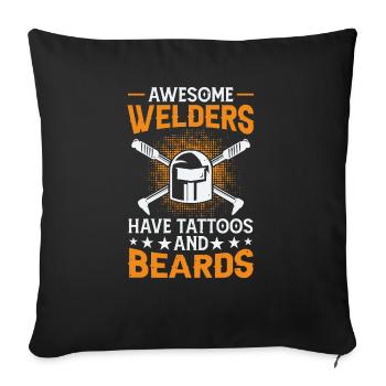 Welder Saying Funny Welding Boilermaker Welder - Sofa pillowcase 17,3'' x 17,3'' (45 x 45 cm) - black - Front