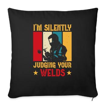 Welder Saying Funny Welding Boilermaker Welder - Sofa pillowcase 17,3'' x 17,3'' (45 x 45 cm) - black - Front