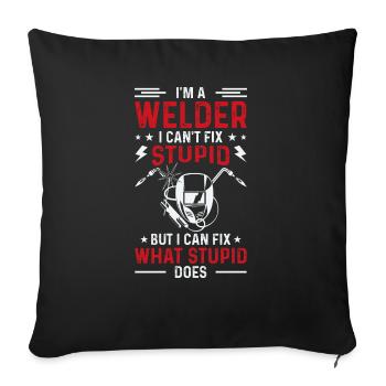 Welder Saying Funny Welding Boilermaker Welder - Sofa pillowcase 17,3'' x 17,3'' (45 x 45 cm) - black - Front