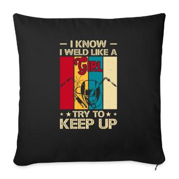 Welder Saying Funny Welding Boilermaker Welder - Sofa pillowcase 17,3'' x 17,3'' (45 x 45 cm) - black - Front