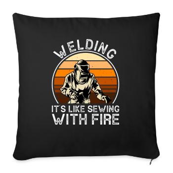 Welder Saying Funny Welding Boilermaker Welder - Sofa pillowcase 17,3'' x 17,3'' (45 x 45 cm) - black - Front