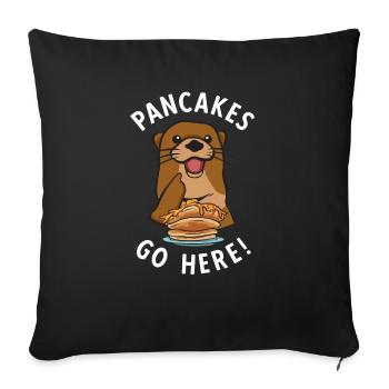 Crêpes Petit-déjeuner Crêpes - Housse de coussin décorative 45 x 45 cm - noir - Devant