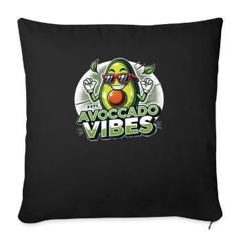 Bonne humeur avec nos vibrations d’avocat - Housse de coussin décorative 45 x 45 cm - noir - Devant