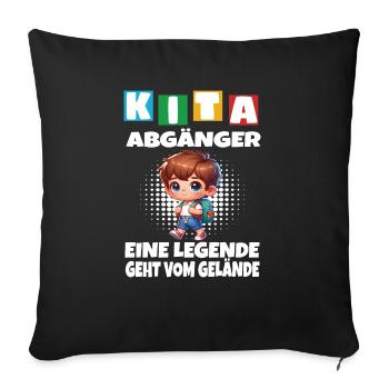 KITA Leavers School Enfant Inscription à l’école - Housse de coussin décorative 45 x 45 cm - noir - Devant