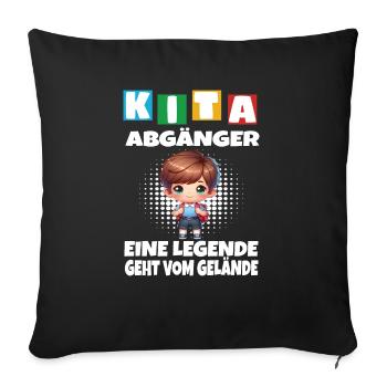 KITA Leavers School Child School Enrollment - Sofa pillowcase 17,3'' x 17,3'' (45 x 45 cm) - black - Front