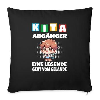 KITA Leavers School Child School Enrollment - Sofa pillowcase 17,3'' x 17,3'' (45 x 45 cm) - black - Front