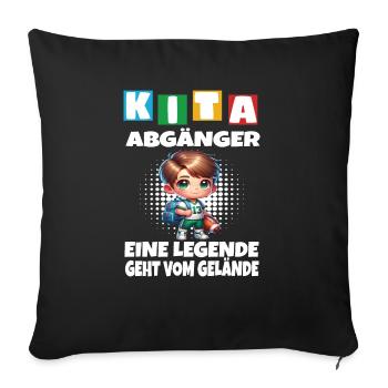 KITA Leavers School Child School Enrollment - Sofa pillowcase 17,3'' x 17,3'' (45 x 45 cm) - black - Front
