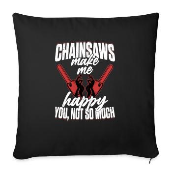 Les tronçonneuses me rendent heureux toi, pas tellement bûcheron lo - Housse de coussin décorative 45 x 45 cm - noir - Devant
