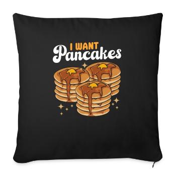 Pancake Breakfast Pancakes - Sofa pillowcase 17,3'' x 17,3'' (45 x 45 cm) - black - Front