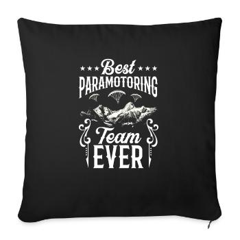 Flugschirm motorschirm paramotoring - Sofakissenbezug 45 x 45 cm - Schwarz - Vorne