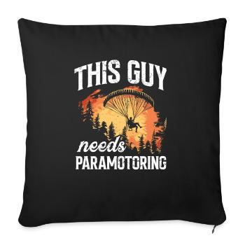 Flugschirm motorschirm paramotoring - Sofakissenbezug 45 x 45 cm - Schwarz - Vorne