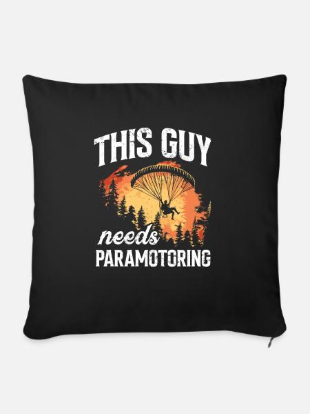 Flugschirm motorschirm paramotoring - Sofakissenbezug 45 x 45 cm - Schwarz