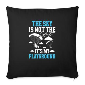Paramoteur paramoteur - Housse de coussin décorative 45 x 45 cm - noir - Devant