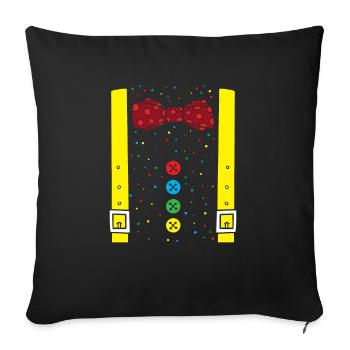 Clown Karneval Kostüm Clownskostüm - Sofakissenbezug 45 x 45 cm - Schwarz - Vorne