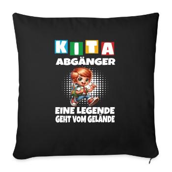KITA Leavers School Child School Enrollment - Sofa pillowcase 17,3'' x 17,3'' (45 x 45 cm) - black - Front