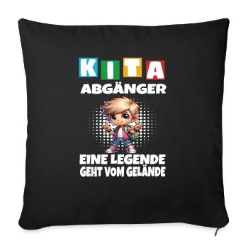 KITA Leavers School Child School Enrollment - Sofa pillowcase 17,3'' x 17,3'' (45 x 45 cm) - black - Front