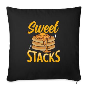 Pancake Breakfast Pancakes - Sofa pillowcase 17,3'' x 17,3'' (45 x 45 cm) - black - Front