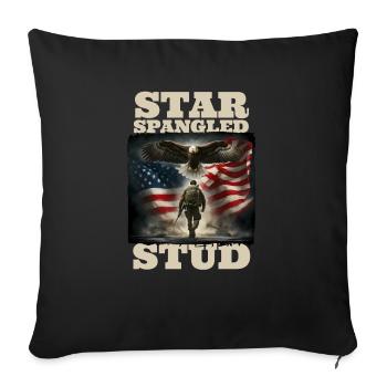 Star Spangled Stud - Patriotic Look with - Sofa pillowcase 17,3'' x 17,3'' (45 x 45 cm) - black - Front