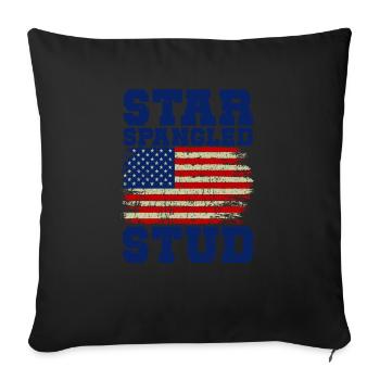 Star Spangled Stud Peace Sign United States Flag - Sofa pillowcase 17,3'' x 17,3'' (45 x 45 cm) - black - Front