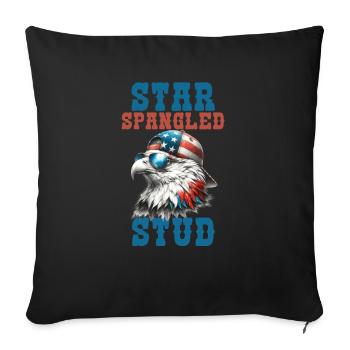 Star Spangled Stud Peace Sign United States Flag - Sofa pillowcase 17,3'' x 17,3'' (45 x 45 cm) - black - Front