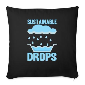Réservoir d’eau de pluie - récupération de l’eau de pluie - Housse de coussin décorative 45 x 45 cm - noir - Devant