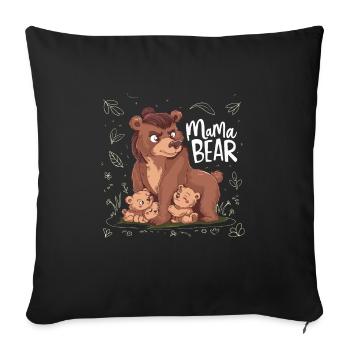 MAMA BEAR - Sofa pillowcase 17,3'' x 17,3'' (45 x 45 cm) - black - Front