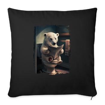 Eisbär Polar Geschenk - Sofakissenbezug 45 x 45 cm - Schwarz - Vorne