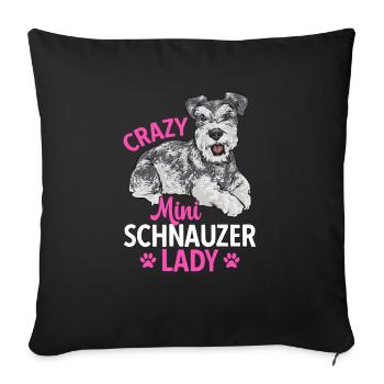 Schnauzer nain Chien Schnauzer - Housse de coussin décorative 45 x 45 cm - noir - Devant
