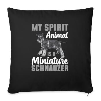 Schnauzer nain Chien Schnauzer - Housse de coussin décorative 45 x 45 cm - noir - Devant
