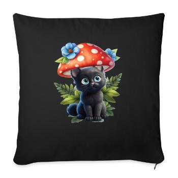 Sites de chasse aux champignons N’oubliez jamais vos morilles - Housse de coussin décorative 45 x 45 cm - noir - Devant