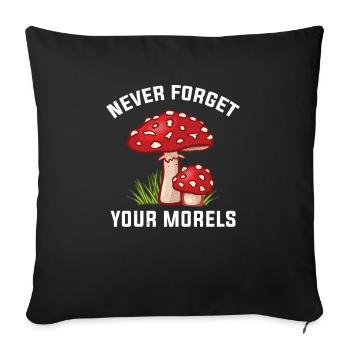 Sites de chasse aux champignons N’oubliez jamais vos morilles - Housse de coussin décorative 45 x 45 cm - noir - Devant