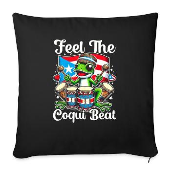 Coqui Frog Puerto Rico Pride Boricua Puerto Rican - Sofa pillowcase 17,3'' x 17,3'' (45 x 45 cm) - black - Front