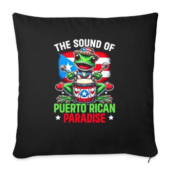 Coqui Grenouille Porto Rico Pride Boricua Portoricain - Housse de coussin décorative 45 x 45 cm - noir - Devant