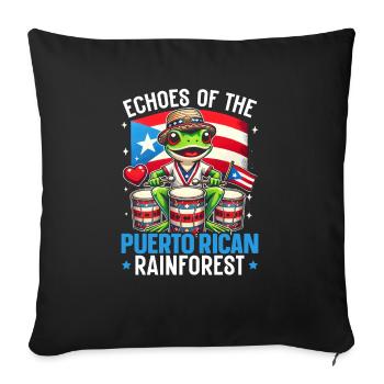 Coqui Frosch Puerto Rico Pride Boricua Puerto-Ricaner - Sofakissenbezug 45 x 45 cm - Schwarz - Vorne