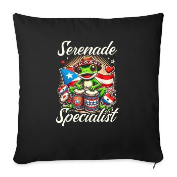 Coqui Grenouille Porto Rico Pride Boricua Portoricain - Housse de coussin décorative 45 x 45 cm - noir - Devant