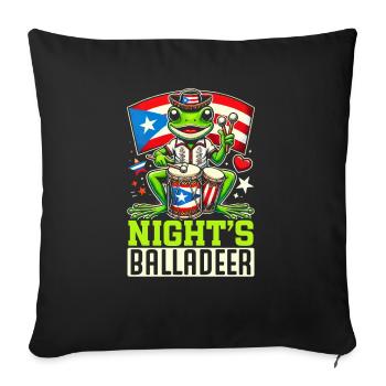 Coqui Grenouille Porto Rico Pride Boricua Portoricain - Housse de coussin décorative 45 x 45 cm - noir - Devant