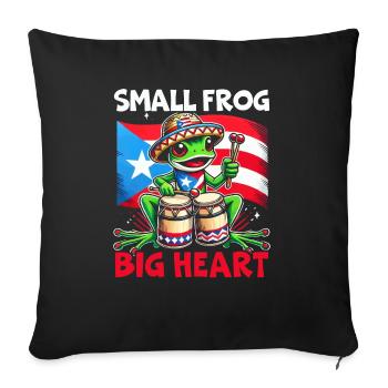 Coqui Frog Puerto Rico Pride Boricua Puerto Rican - Sofa pillowcase 17,3'' x 17,3'' (45 x 45 cm) - black - Front