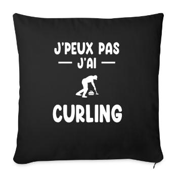 I can't I curling gift curler - Sofa pillowcase 17,3'' x 17,3'' (45 x 45 cm) - black - Front