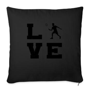 Badminton Squash Badminton Homme Joueur de badminton - Housse de coussin décorative 45 x 45 cm - noir - Devant