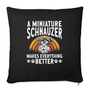Schnauzer nain Chien Schnauzer - Housse de coussin décorative 45 x 45 cm - noir - Devant