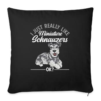 Schnauzer nain Chien Schnauzer - Housse de coussin décorative 45 x 45 cm - noir - Devant