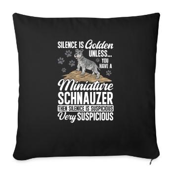 Schnauzer nain Chien Schnauzer - Housse de coussin décorative 45 x 45 cm - noir - Devant