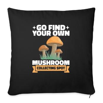 Endroits pour cueillir des champignons : aller à la - Housse de coussin décorative 45 x 45 cm - noir - Devant
