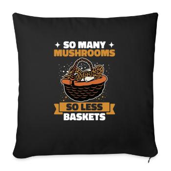 Mushroom picking so many mushrooms - Sofa pillowcase 17,3'' x 17,3'' (45 x 45 cm) - black - Front