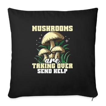 Lieux de chasse aux champignons qui conquièrent les champignons - Housse de coussin décorative 45 x 45 cm - noir - Devant
