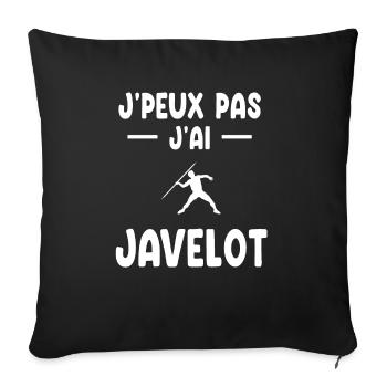 je peux pas j'ai javelot cadeau athlète - Housse de coussin décorative 45 x 45 cm - noir - Devant