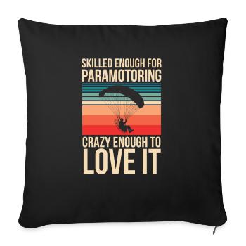 Flugschirm motorschirm paramotoring - Sofakissenbezug 45 x 45 cm - Schwarz - Vorne
