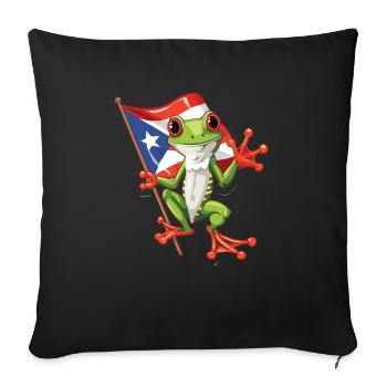 Coqui Frog Symbol Taino Boricua Puerto - Sofa pillowcase 17,3'' x 17,3'' (45 x 45 cm) - black - Front