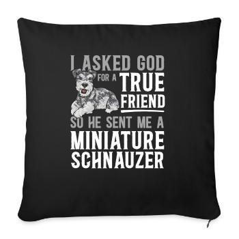 Schnauzer nain Chien Schnauzer - Housse de coussin décorative 45 x 45 cm - noir - Devant