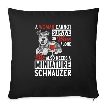 Miniature Schnauzer Dog Schnauzer - Sofa pillowcase 17,3'' x 17,3'' (45 x 45 cm) - black - Front